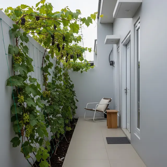 9 Model Teras Rumah dengan Pohon Buah Merambat di Tembok, Solusi Hijau Estetis