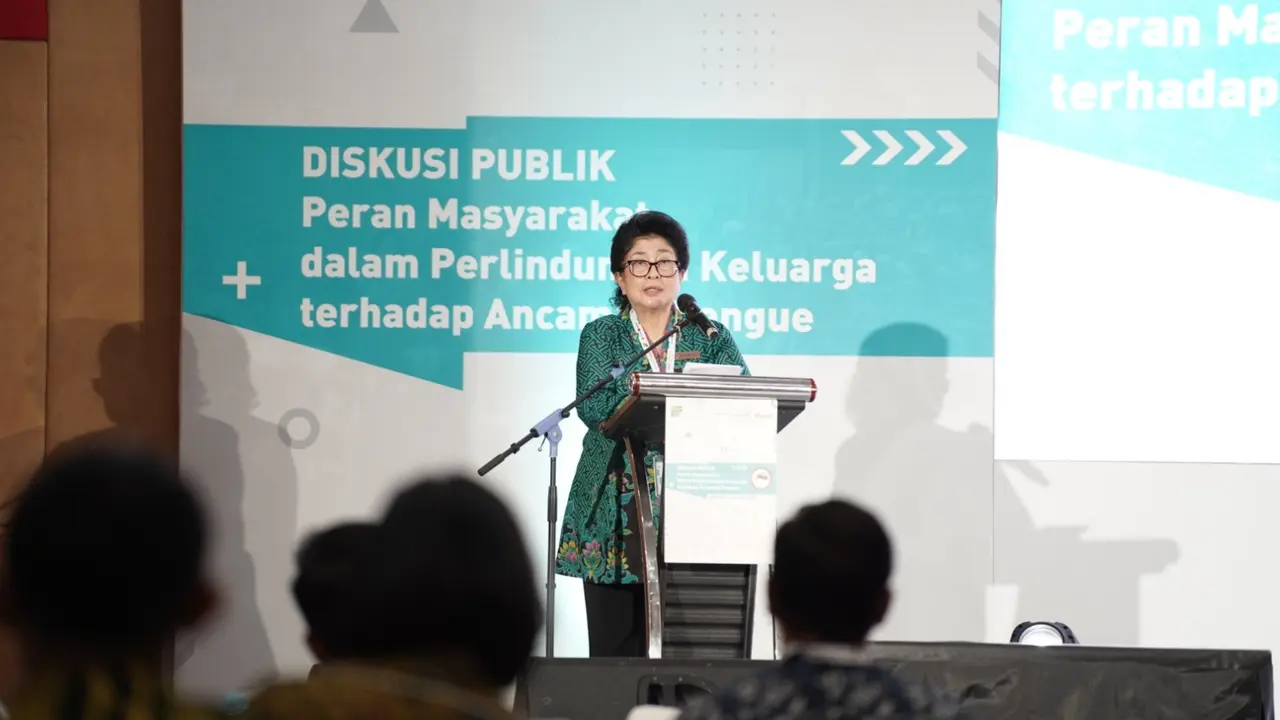 Ketua dan Pendiri FNM Society, Prof Dr dr Nila Djuwita F A Moeloek SpM(K) dalam Diskusi Publik 'Pentingnya Peran Masyarakat dalam Perlindungan terhadap Ancaman Dengue' (Foto: Istimewa)