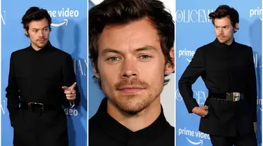 Foto kolase saat Harry Styles menghadiri pemutaran perdana film My Policeman di Regency Bruin Theatre, Los Angeles, Amerika Serikat, 1 November 2022. (AP Photo/Chris Pizzello)