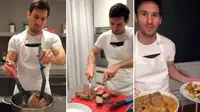 MASAK - Lionel Messi ternyata jago masak dan hobi makan. (Yahhosport)