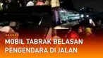 Sebuah mobil menabrak belasan pengendara yang sedang melintas karena lawan arah.