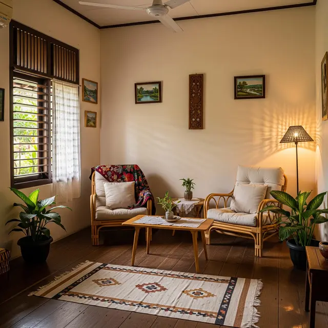 9 Model Ruang Tamu Rumah di Desa Tanpa Sofa tapi Tetap Nyaman