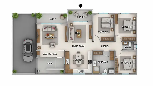 10 Inspirasi Rumah 6x14 dengan Warung Depan, Desain Gabungan Hunian dan Usaha