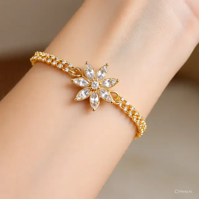 Model Gelang Emas Rantai 5 Gram dengan Permata