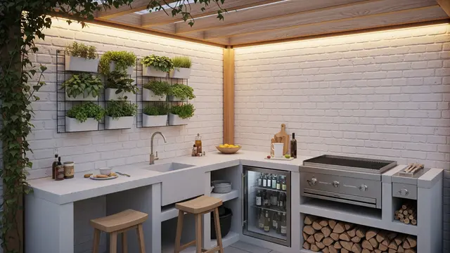 Desain Dapur Luar Rumah yang Nyaman untuk Masak Harian/Gemini AI