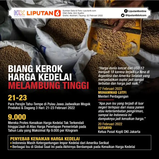 Infografis Biang Kerok Harga Kedelai Melambung Tinggi. (Liputan6.com/Abdillah)