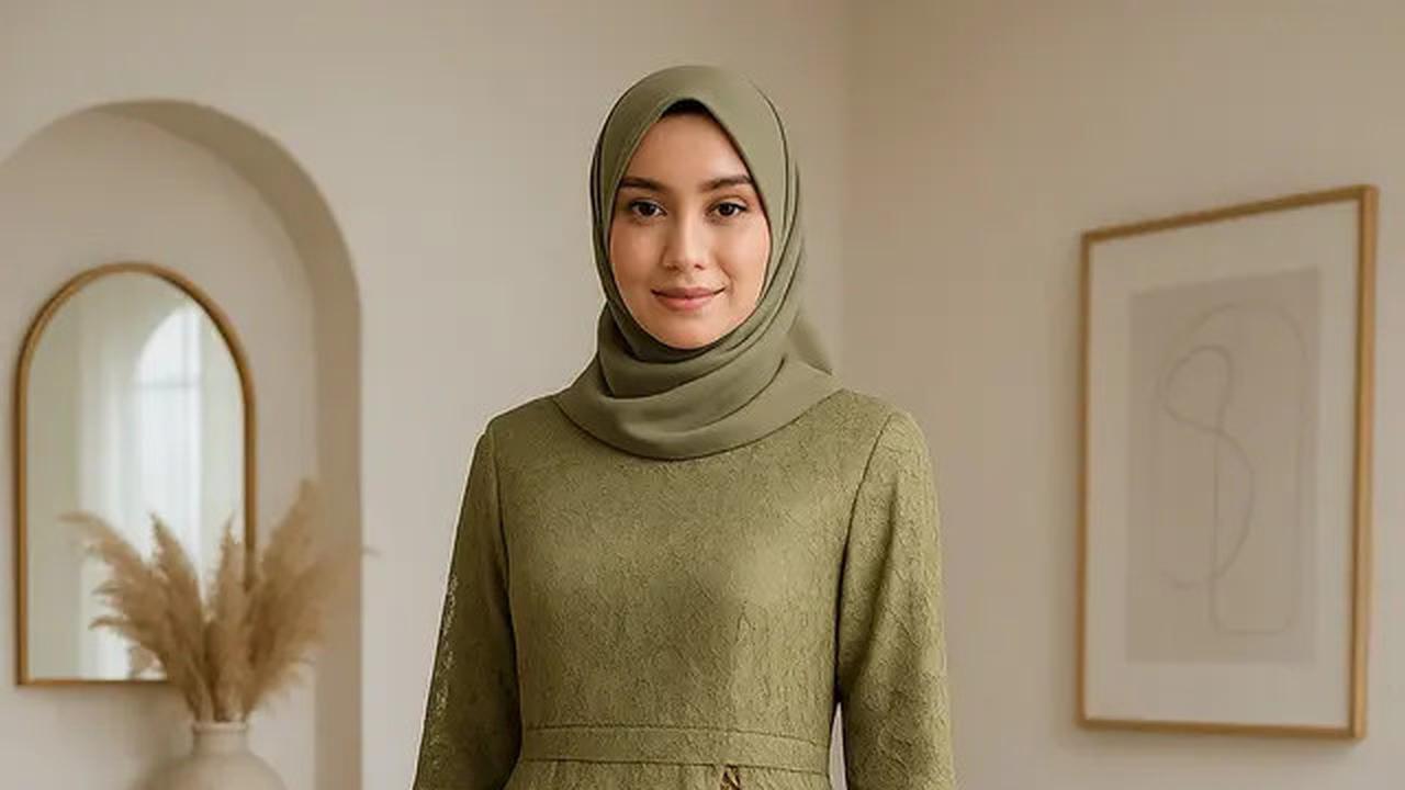 8 Model Gamis Brokat Kombinasi Batik Terbaru Tren 2025, Anggun dan Penuh Karakter