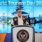 Menparekraf Sandiaga Uno menyampaikan pengumuman Indonesia terpilih sebagai tuan rumah peringatan puncak World Tourism Day ke-42 yang akan digelar di Bali pada 27 September 2022. (dok. Biro Komunikasi Publik Kemenparekraf)