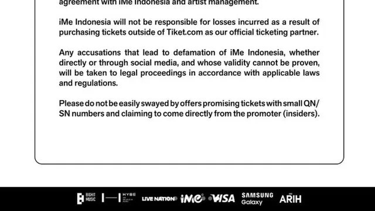 Penjualan Tiket Konser BTS Dibuka, Promotor Wanti-Wanti soal Penipuan Bermodus Ordal