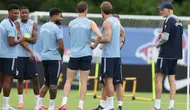 Sesi latihan Timnas Inggris di Palm Beach Gardens, Florida pada 9 Juni lalu jelang berlaga di Piala Dunia 2026. (Richard Pelham / GETTY IMAGES NORTH AMERICA / Getty Images via AFP)