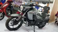 Suzuki Intruder 150 mejeng di Jakarta Fair Kemayoran 2018. (Herdi/Liputan6.com)
