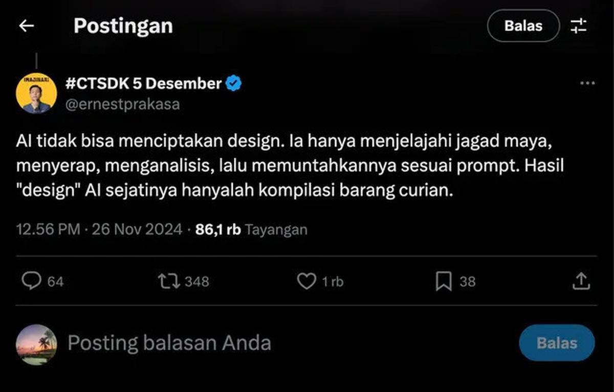 Ernest Prakasa Sentil Erick Thohir Gegara PSSI Pakai Teknologi AI buat Desain Poster, Singgung Pencurian