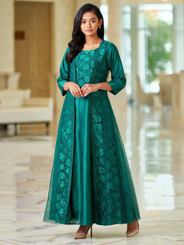 Model Gamis Brokat Elegan untuk Semua Bentuk Tubuh