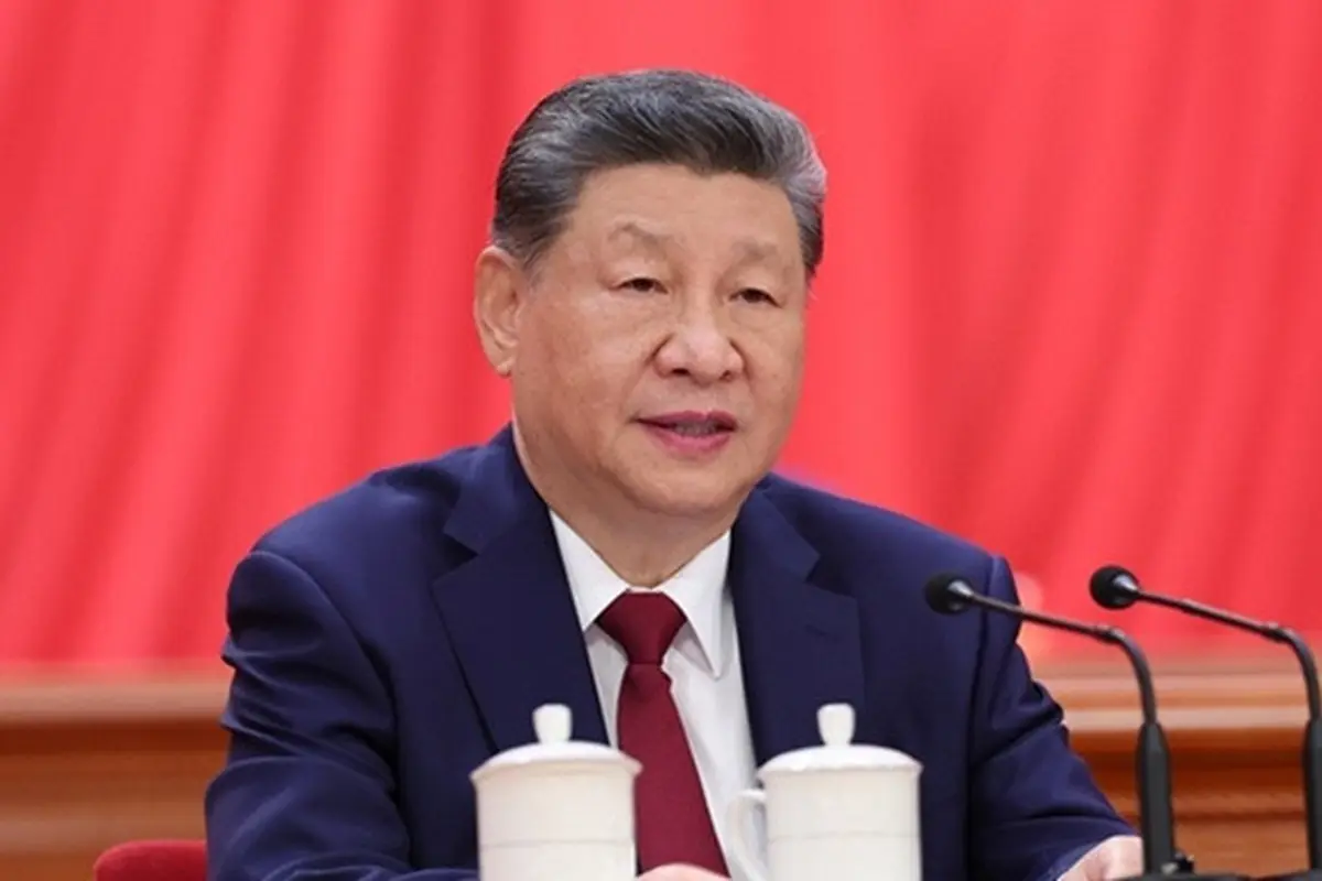 Presiden China Xi Jinping menyampaikan pidato pada peringatan 105 tahun berdirinya Partai Komunis China di Aula Besar Rakyat, Beijing, 1 Juli 2026.