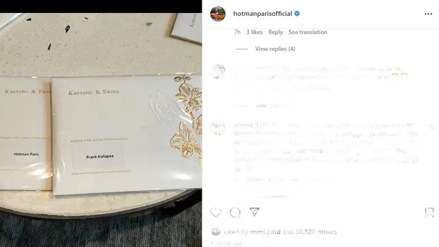 Tangkapan layar Instagram Hotman Paris.