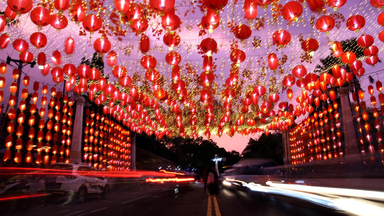 Lampion Imlek di Pasar Gede
