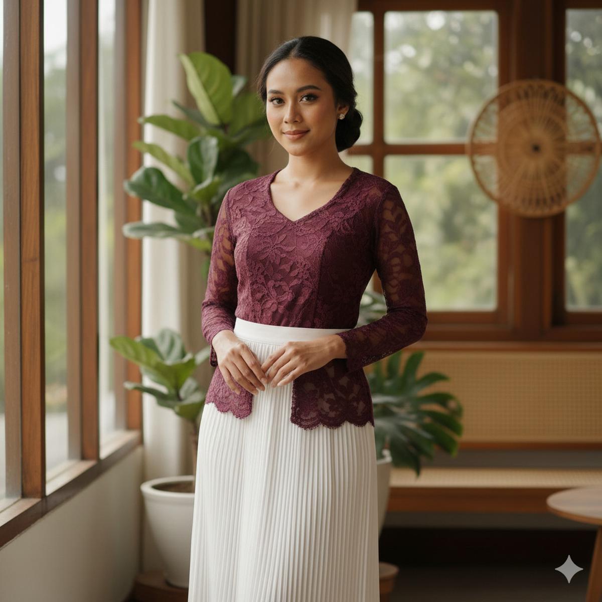 Warna Kebaya dan Rok Plisket untuk Kulit Sawo Matang di 2025