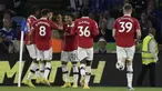 Manchester United berhasil mencatatkan tiga kali kemenangan beruntun di Liga Inggris 2022/2023 saat bertamu ke markas Leicester, Jumat (02/08/2022) dini hari WIB. (AP/Rui Vieira)
