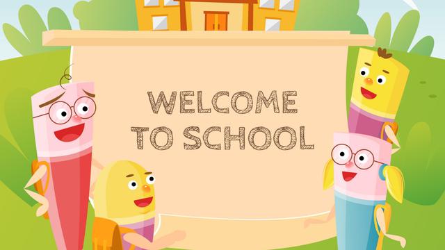 Ilustrasi sekolah, selamat datang ke sekolah