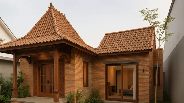 Desain Rumah L‑Shape Untuk Lahan Sempit/Ilustrasi Gambar Oleh AI