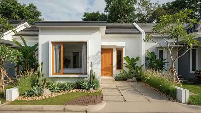 9 Desain Rumah Type 36 dengan Taman Hemat Air, Hunian Asri dan Lestari