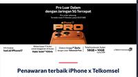 Telkomsel x iPhone Promo bundling eksklusif Halo+ iPhone Bold 100K 24 Bulan.&nbsp;Liputan6.com/Matahari Kartika&nbsp;Purusakara.