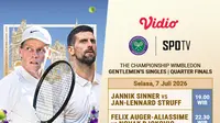 ATP Wimbledon 2026 Quarterfinal: Siapa Paling Berpeluang ke Semifinal? Live di Vidio
