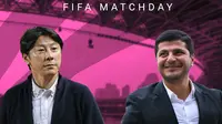 FIFA Matchday - Duel Pelatih Timnas Indonesia Vs Turkmenistan: Shin Tae-yong Vs Mergen Orazov (Bola.com/Salsa Dwi Novita)