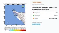 Gempa Hari Ini Rabu 25 Februari 2026: Bermagnitudo 4,2 Getarkan Calang Aceh Jaya