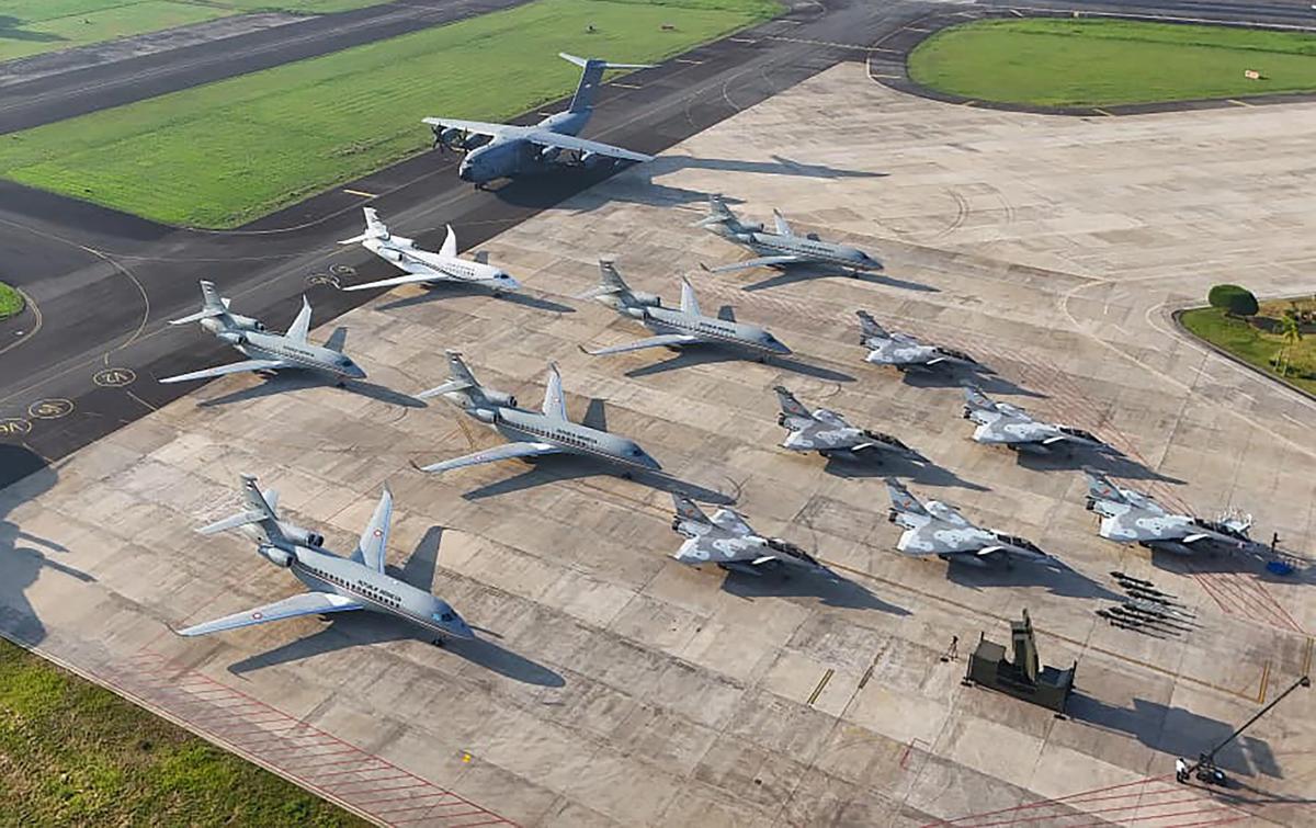 FOTO: Penampakan Pesawat Rafale Falcon 8X dan Airbus A400M di Lanud  Halim