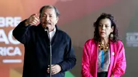 Presiden Nikaragua, Daniel Ortega dan sang istri, Rosario Murillo (Reuters)