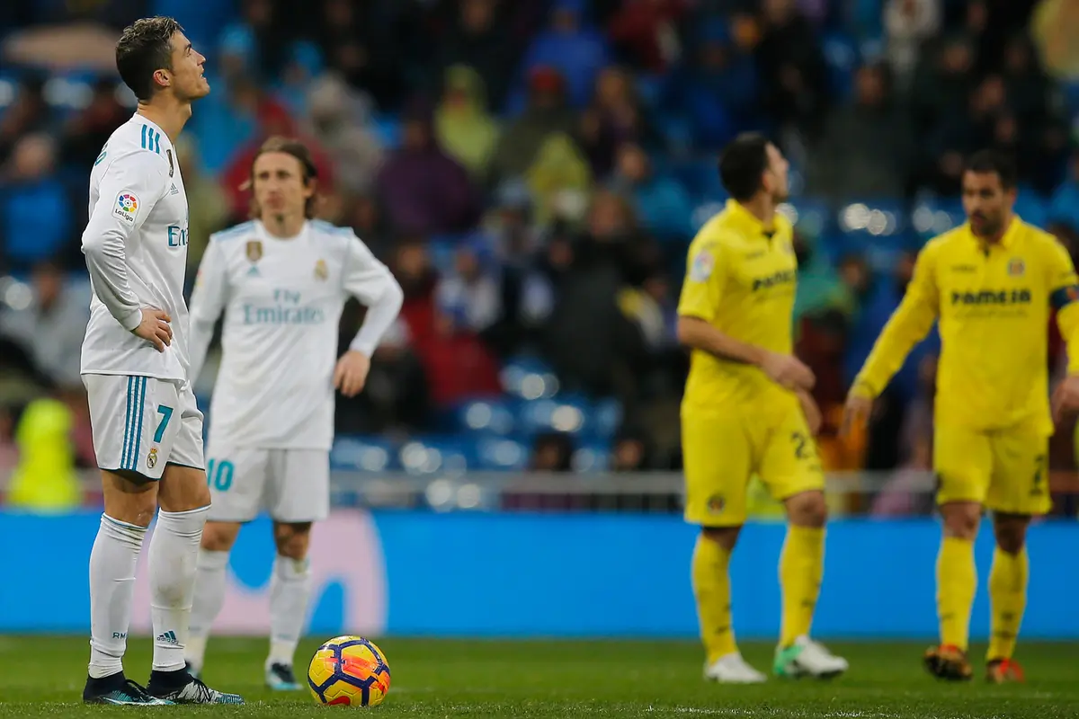 Ekspresi Ronaldo Saat Real Madrid Dipermalukan Villarreal