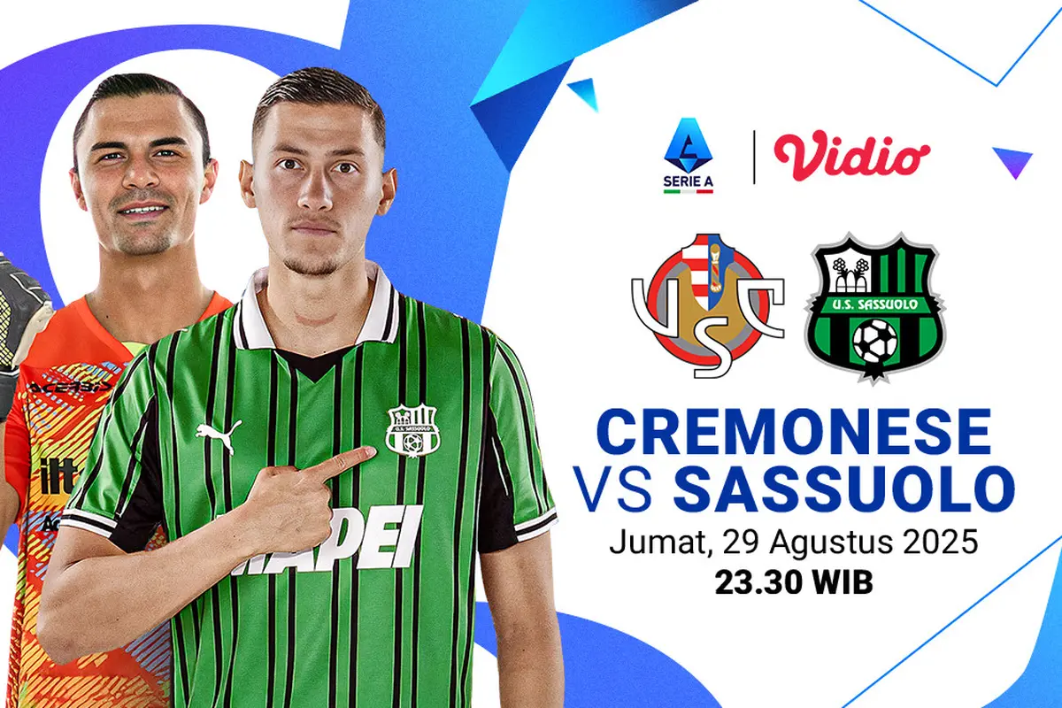 Live streaming Cremenese vs Sassuolo eksklusif di Vidio. (dok. vidio.com)