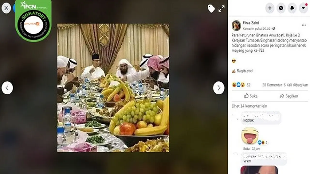 Gambar Tangkapan Layar Foto Jamuan Makan Anies Baswedan di Makkah