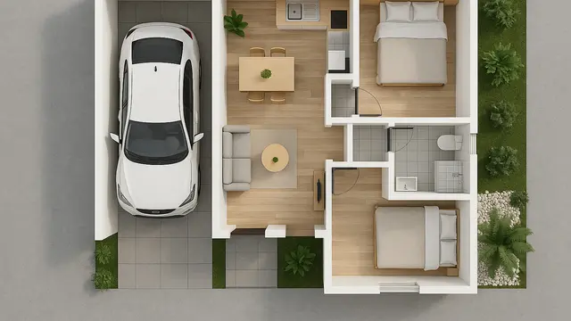 Ide Denah Rumah 9x9 Minimalis Sederhana