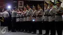 Kapolri Jenderal Pol Badrodin Haiti saat memimpin upacara serah terima jabatan Kapolda Metro Jaya Jakarta, Jumat (12/6/2015). 14 jabatan penting yang terdiri dari para Kapolda, para asisten Kapolri, dll diserah terimakan. (Liputan6.com/Johan Tallo)