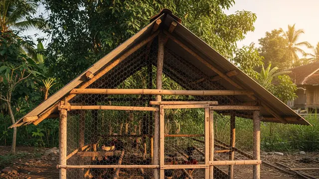 Model Kandang Ayam Atap Pelana Sederhana