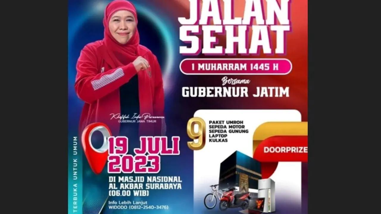 Khofifah gelar jalan sehat sambut 1 Muharram berhadiah umrah. (Istimewa)