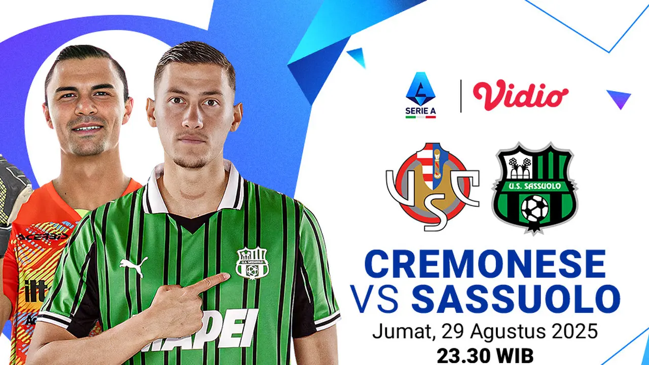 Live streaming Cremonese vs Sassuolo eksklusif di Vidio. (dok. vidio.com)