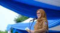 Bupati Gowa, Sitti Husniah Talenrang, menjalani pemeriksaan di Direktorat Reserse Kriminal Khusus (Ditreskrimsus) Polda Sulawesi Selatan, Rabu (29/7/2026).