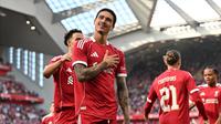 Selebrasi Darwin Nunez&nbsp;dalam laga pramusim Liverpool vs Athletic Bilbao, Senin (4/8/2025). (Liverpool FC Official)