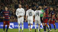Sergio Ramos usai diusir wasit di laga El Clasico / Reuters