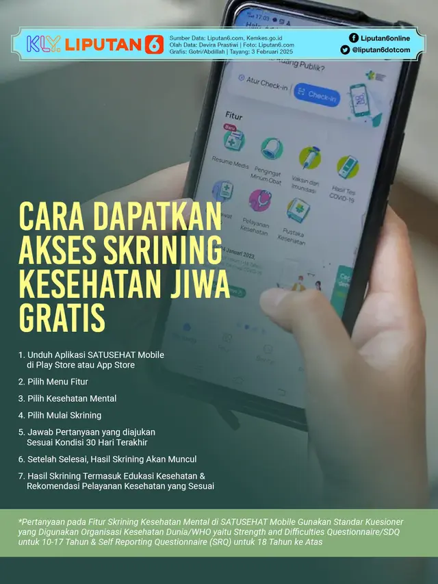 Infografis Cara Dapatkan Akses Skrining Kesehatan Jiwa Gratis