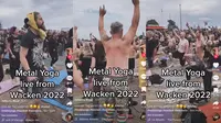 Cuplikan saat anak metal yoga di festival musik Wacken Open Air 2022 (Sumber: TikTok @johanna.risse)