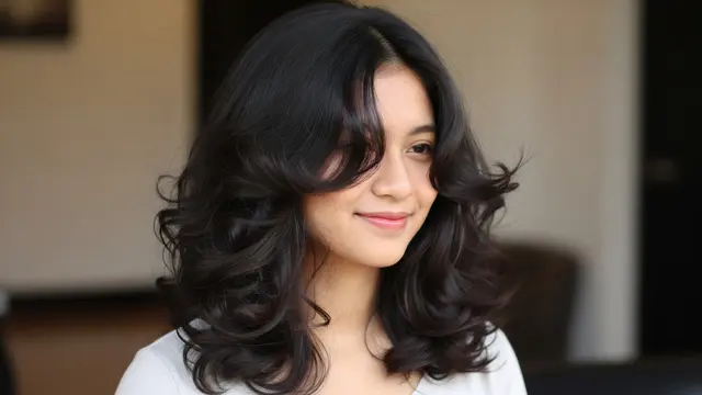 Model Rambut Wanita Panjang Butterfly Cut