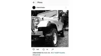 Penyanyi solo Mike Mohede menyukai mobil Jeep (instagram)