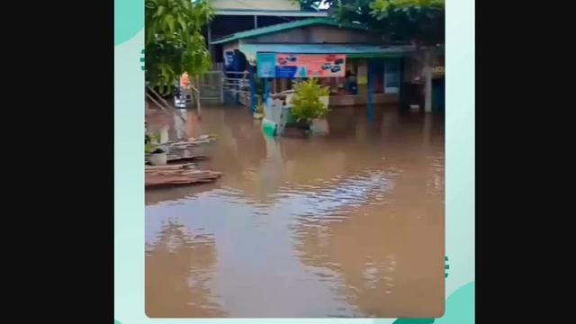 Kondisi banjir di Pahandut Seberang, Kota Palangkaraya, Kalimantan Tengah (Kalteng) per 12 Maret 2024.