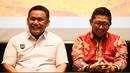 Direktur Utama PT Jakarta Propertindo (Jakpro), Iwan Takwin bersama Direktur PT Persija Jaya Jakarta, Mohamad Prapanca pada acara penandatanganan nota kesepamahaman atau MOU kerja sama Persija Jakarta dan Jakpro, Kamis (20/2/2025) di Morrisey Hotel, Jakarta Pusat.