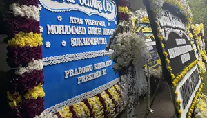 Rumah Duka Guruh Soekarnoputra Dipenuhi Karangan Bunga, Ada dari Prabowo-Jokowi