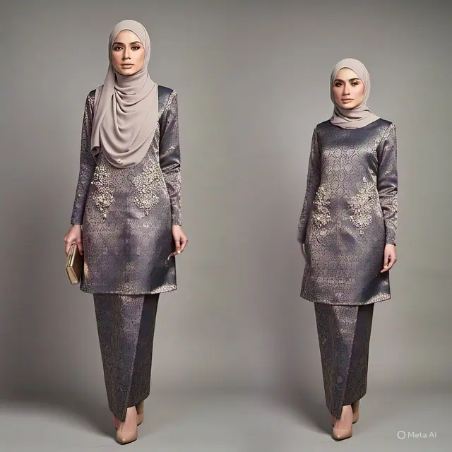 Dress Brokat dengan Potongan A-line